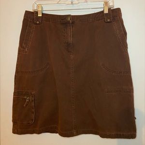 Vintage Knee-Length Brown Denim Skirt